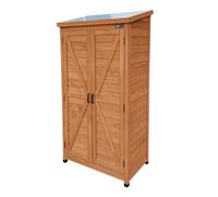Axi Hugo Armoire De Jardin En Bois Marron Caffé - 85 X 52 X 174 Cm| Armoire Exterieur, Armoire À Outils Pour Le Jardin Avec 3 Étagères Fixes / Meuble Exterieur Rangement Pour Le Jardin