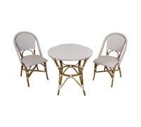 Axi Jacqueline Table Et Chaise Bistrot, Rose Sombre/Blanc, 2 Chaises 1 Table, Ensemble Bistro Extérieur | Table De Bistro Avec 2 Chaises, Rotin | Mobilier De Jardin Bistro Pour Jardin