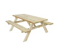 Axi | Julie Table De Pique Nique En Bois Classic 177 X 154 X 74 Cm | Couleur Naturelle, Bois D'Epicéa | Table Picnic 6 Personnes | Table De Pique