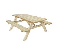 Axi | Julie Table De Pique Nique En Bois Classic 177 X 154 X 74 Cm | Couleur Naturelle, Bois D'Epicéa | Table Picnic 6 Personnes | Table De Pique