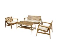 AXI Salon de jardin Axi June – 4 pièces : 1 canapé, 2 fauteuils, table – 100 % teck