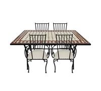 Axi Leonie Table Et Chaise Bistrot, 4 Chaises 1 Table, Ensemble Bistro Extérieur, Mosaique Vin Rouge - Salon De Jardin Bistrot, Table Bistrot Pour Jardin/Balcon/Terrasse