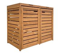 Axi Lex Cache Poubelle En Bois Marron - Abri Poubelle Pour 2 Conteneurs - Max. 240L - Abri Poubelle Extérieur Avec Excellente Ventilation