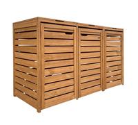 Axi Lex Cache Poubelle En Bois Marron - Abri Poubelle Pour 3 Conteneurs - Max. 240L - Abri Poubelle Extérieur Avec Excellente Ventilation
