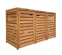 Axi Lex Cache Poubelle En Bois Marron - Abri Poubelle Pour 3 Conteneurs - Max. 240L - Abri Poubelle Extérieur Avec Excellente Ventilation