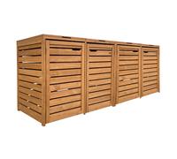Axi Lex Cache Poubelle En Bois Marron - Abri Poubelle Pour 4 Conteneurs - Max. 240L - Abri Poubelle Extérieur Avec Excellente Ventilation