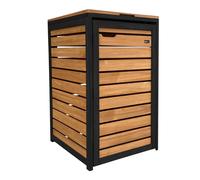 Axi Lex Cache Poubelle En Bois Marron/Noir - Abri Poubelle Pour 1 Conteneur - Max. 240L - Abri Poubelle Extérieur Avec Excellente Ventilation