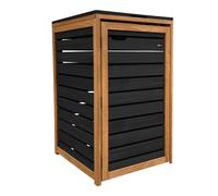 Axi Lex Cache Poubelle En Bois Noir/Marron - Abri Poubelle Pour 1 Conteneur - Max. 240L - Abri Poubelle Extérieur Avec Excellente Ventilation