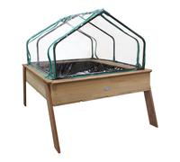 Axi Linda Table De Culture En Bois Avec Bac & Voile De Jardin | Potager Sur Pied / Jardinière Avec Serre En Marron