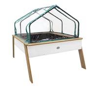 Axi Linda Table De Culture En Bois Avec Bac & Voile De Jardin | Potager Sur Pied / Jardinière Avec Serre En Marron & Blanc
