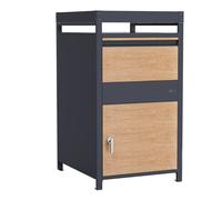Axi Louis Boîte À Colis En Métal Anthracite/Effet Bois Avec Jardinière - 68 X 80 X 124 Cm | Boîte Aux Lettres Pour Colis Avec oite Aux Lettre Colis