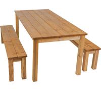 AXI Table de pique-nique Louise – 200 cm, bancs amovibles, épicéa marron – 6 personnes