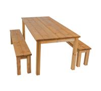 AXI Table de pique-nique Louise – 200 cm, bancs amovibles, épicéa marron – 6 personnes