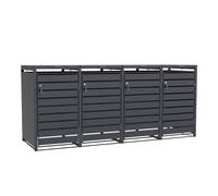 Axi Lucas Cache Poubelle Métallique Anthracite - Abri Poubelle Pour 4 Conteneurs - Max. 240L - Abri Poubelle Extérieur Avec Excellente Ventilation