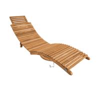 Axi Manny Chaise Longue En Bois De Teck - Pliable | Bain De Soleil Courbé Avec Appui-Tête | Transat Pour L'Extérieur / Le Jardin