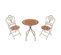 AXI Marilou Salon de Jardin Bistrot en Métal Terracotta | Ensemble Jardin, Set 3 Pièces avec Table & 2 Chaises pour 2 Personnes