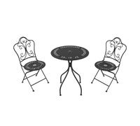 Axi Marilou Table Et Chaise Bistrot, 2 Chaises 1 Table, Ensemble Bistro Extérieur, Anthracite Romantique - Salon De Jardin Bistrot, Table Bistrot Mosaique Pour Jardin/Balcon/Terrasse