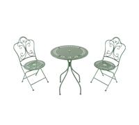 Axi Marilou Table Et Chaise Bistrot, 2 Chaises 1 Table, Ensemble Bistro Extérieur Vert Pastel, Style Romantique - Salon De Jardin Bistrot, Table Bistrot Mosaique Pour Jardin/Balcon/Terrasse