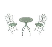 Axi Marilou Table Et Chaise Bistrot, 2 Chaises 1 Table, Ensemble Bistro Extérieur Vert Pastel, Style Romantique - Salon De Jardin Bistrot, Table Bistrot Mosaique Pour Jardin/Balcon/Terrasse. Vert