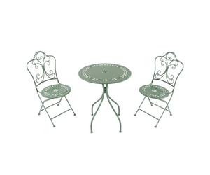 Axi Marilou Table Et Chaise Bistrot, 2 Chaises 1 Table, Ensemble Bistro Extérieur Vert Pastel, Style Romantique - Salon De Jardin Bistrot, Table Bistrot Mosaique Pour Jardin/Balcon/Terrasse. Vert