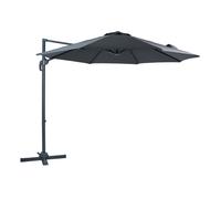 Axi Marisol Parasol Déporté Anthracite/Gris - Rectangulaire Ø 300Cm - Structure Aluminium - Rotation 360 - Inclinable - Résistant Aux Uv