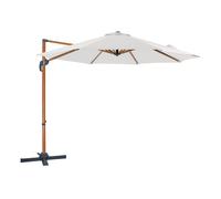 Axi Marisol Parasol Déporté Aspect Bois/Beige - Rectangulaire Ø 300Cm - Structure Aluminium - Rotation 360 - Inclinable - Résistant Aux Uv