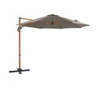 Axi Marisol Parasol Déporté Aspect Bois/Taupe - Rectangulaire Ø 300Cm - Structure Aluminium - Rotation 360 - Inclinable - Résistant Aux Uv