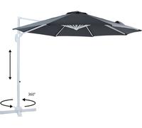 Axi Marisol Parasol Déporté Blanc/Gris - Rectangulaire Ø 300Cm - Structure Aluminium - Rotation 360 - Inclinable - Résistant Aux Uv