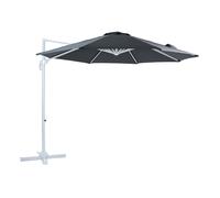 Axi Marisol Parasol Déporté Blanc/Gris - Rectangulaire Ø 300Cm - Structure Aluminium - Rotation 360 - Inclinable - Résistant Aux Uv