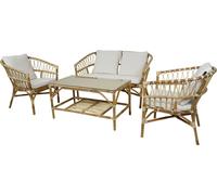 Axi Mary Salon De Jardin Avec 1 Canapé, 2 Fauteuils et Une Table | Canapé 4 Pièces En Rotin100 % Naturel | Ensemble Table Et Chaise