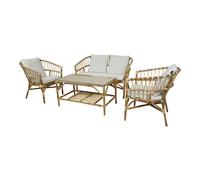 AXI Salon de jardin Mary – Ensemble 4 pièces : canapé, 2 fauteuils et table – Rotin 100 % naturel