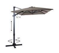 Axi Milad Premium Parasol Déporté Gris/Taupe - Rectangulaire 200X300Cm -Structure Aluminium - Rotation 360 - Inclinable - Résistant Aux Uv