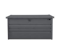 Axi Miles Coffre De Jardin En Métal - 400l, Anthracite - Coffre De Rangement Extérieur Avec Fond Et Serrure - Meuble Exterieur Rangement Outils De Jardinage, Coussins - 132x60x62cm. Gris / argent