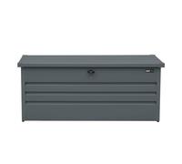 Axi Miles Coffre De Jardin En Métal - 600l, Anthracite - Coffre De Rangement Extérieur Avec Fond Et Serrure - Meuble Exterieur Rangement Outils De Jardinage, Coussins - 165 X 70 X 62 Cm. Gris / argent