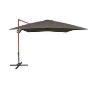 Axi Mira Parasol Déporté Carré 300 X 300 Cm, Aspect Bois/Taupe | Pour Le Jardin / Terrasse, Toile Anti-Uv Indice Upf 30+ | Pied En Croix Et Housse De Protection Inclus | Inclinable Et Pivotant À 360°