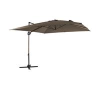 Axi Mira Parasol Déporté Carré 300 X 300 Cm, Aspect Chêne/Taupe | Pour Le Jardin / Terrasse, Toile Anti-Uv Indice Upf 30+ | Pied En Croix Et Housse De Protection Inclus | Inclinable Et Pivotant À 360°