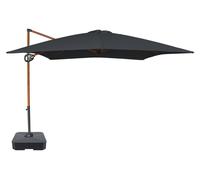 AXI Mira Parasol Déporté Carré avec Pied, 300 X 300 Cm, Aspect Bois/Gris| Pour Le Jardin / Terrasse, Toile Anti-Uv Indice Upf 30+ | Housse De