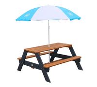 AXI Nick Table Pique Nique avec Parasol Anthracite & Marron | 95 X 97 X 48 Cm - Table De Pique Nique Enfant pour Le Jardin, Table Picnic, Table Picnic Bois