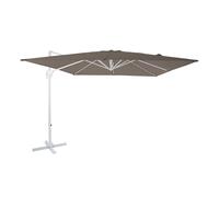 Axi Nima Parasol Déporté Blanc/Taupe - Rectangulaire 300X300 Cm - Structure Aluminium - Rotation 360 - Inclinable - Résistant Aux Uv