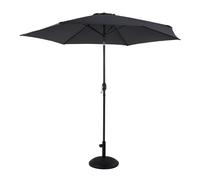 Axi Noor Parasol À Mât Central Rond, Ø 300 Cm, En Acier, Anthracite/Gris - Pied De Parasol Inclus | Pour Le Jardin / Terrasse Avec Structure Thermolaquée | Pliable