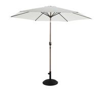 Axi Noor Parasol À Mât Central Rond, Ø 300 Cm, En Acier, Aspect Chêne/Beige - Pied De Parasol Inclus | Pour Le Jardin / Terrasse Avec Structure Thermolaquée | Pliable