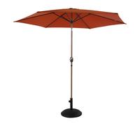 Axi Noor Parasol À Mât Central Rond, Ø 300 Cm, En Acier, Aspect Chêne/Terracotta - Pied De Parasol Inclus | Pour Le Jardin / Terrasse Avec Structure Thermolaquée | Pliable