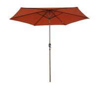 Axi Noor Parasol À Mât Central Rond, Ø 300 Cm, En Acier, Aspect Chêne/Terracotta - Sans Pied | Pour Le Jardin / Terrasse Avec Structure Thermolaquée | Pliable