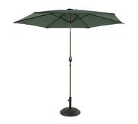 Axi Noor Parasol À Mât Central Rond, Ø 300 Cm, En Acier, Aspect Chêne/Vert - Pied De Parasol Inclus | Pour Le Jardin / Terrasse Avec Structure Thermolaquée | Pliable