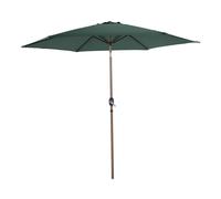 Axi Noor Parasol À Mât Central Rond, Ø 300 Cm, En Acier, Aspect Chêne/Vert - Sans Pied | Pour Le Jardin / Terrasse Avec Structure Thermolaquée | Pliable