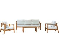 AXI Orla Lounge Set avec banc de jardin, table et 2 chaises lounge | Garten Loungeset 4-teilig aus Aluminium in Holz Look | Gartenmöbel / Loungemöbel Set