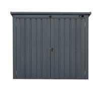 Axi Oscar Cache Poubelle Métallique Anthracite/Acier Galvanisé Résistant Aux Intempéries - Abri Poubelle Pour 2 Conteneurs - Max. 240L- Abri Poubelle Extérieur Avec Excellente Ventilation