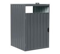 AXI Owen Cache-Poubelle en Métal Anthracite pour 1 Bac | Abri Poubelle en Acier Galvanisé, Max 240 L, 80 x 80 x 122 cm