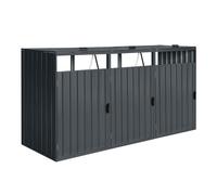 Axi Owen Cache Poubelle Métallique Anthracite/Acier Galvanisé Résistant Aux Intempéries - Abri Poubelle Pour 3 Conteneurs - Max. 240L/720L - Abri Poubelle Extérieur Avec Excellente Ventilation