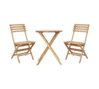 AXI Table et chaises bistro Rae – Ensemble 2 chaises + table, extérieur 100% teck